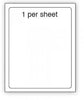 A single white label with the text '1 PER SHEET' printed on it, indicating the quantity of labels per sheet.