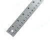 A silver aluminium ruler with both imperial and metric measurements visible.