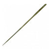 A nickel plated upholstery regulator tool with a long, slender steel needle and a small eye at one end.