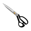 A pair of ELK Essentials tailor shears with black rubberised handles and a polished carbon steel blade.